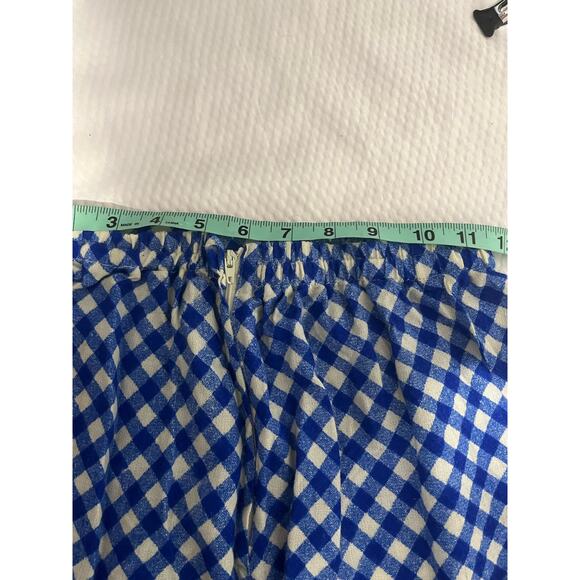 Vintage 1960’s flare flower pants size small with blue checkers - Picture 5 of 12
